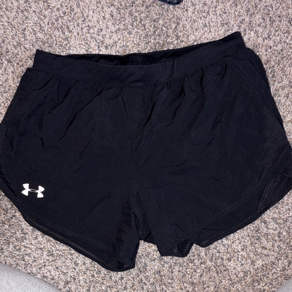 Under Armour Women's Black Athletic Shorts Loose